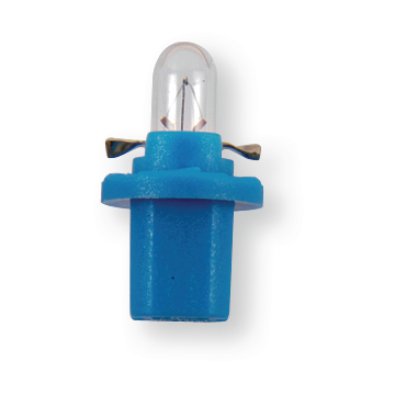 Kunststoffsockellampe 12V 1,2W lichtblau Sockel BX 8,5d